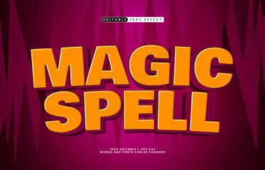 magic spell editable text effect with a kids and game text style