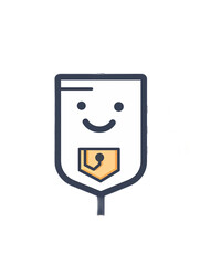 Friendly Shield Icon for Safety and Protection Concept