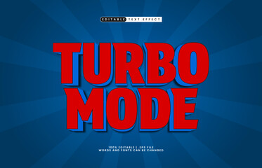 turbo mode editable text effect with a e-sport and game text style