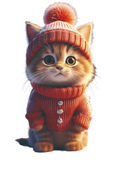 セーターを着た猫