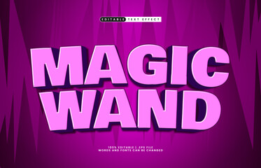 magic wand editable text effect with a kids and game text style
