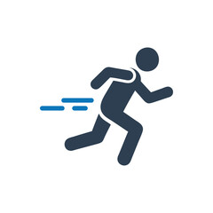 Runner Jogger Track And Field Vector Icon on white background