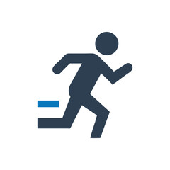 Person Walking Exercise Vector Icon on white background