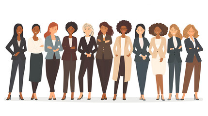 Fototapeta premium Businesswomen team isolated on the white background