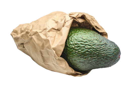 Avocado in eco-friendly packaging isolated on transparent background,PNG image