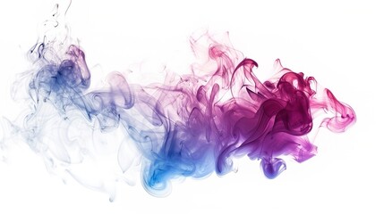 Fototapeta premium Dense multicolored smoke of red, purple and pink colors on a black isolated background. Background of smoke