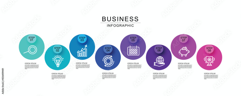 Poster vector infographic design with icons and 8 options or steps. infographics for business concept. can 