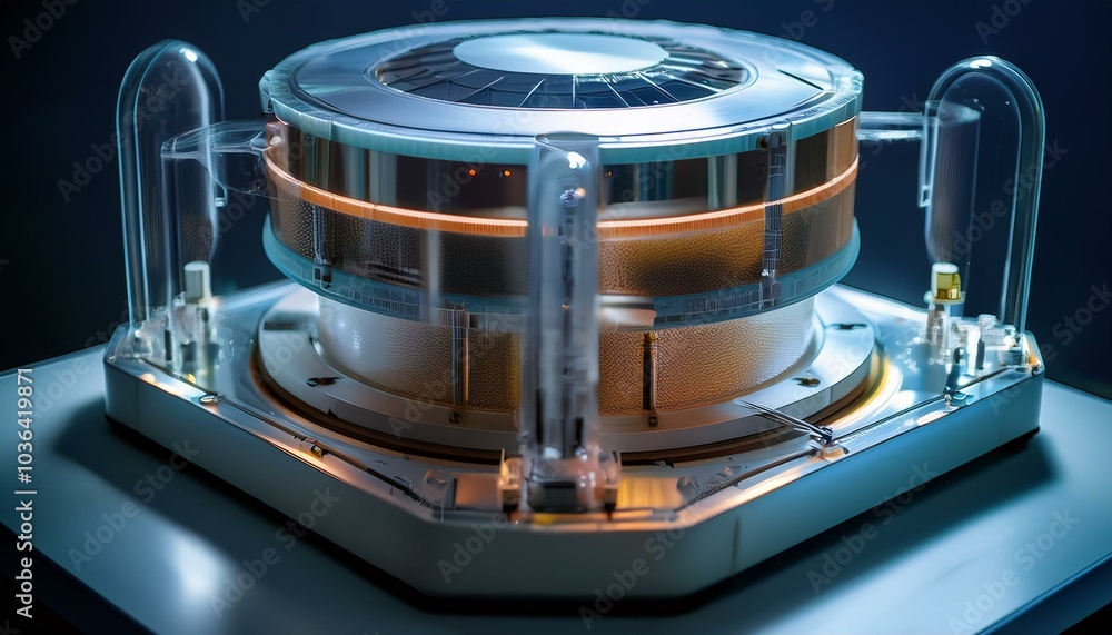 Poster quantum computing: a close-up of a quantum computer, a revolutionary technology poised to transform 