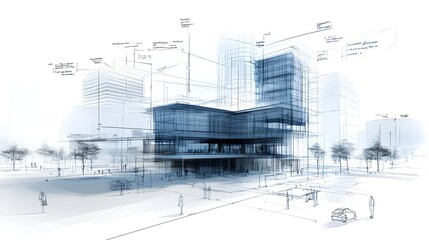 Futuristic cityscape featuring a modern urban landscape with sleek glass and steel skyscrapers innovative architectural design and a dynamic city skyline