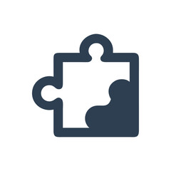 Obraz premium Puzzle piece icon on white background