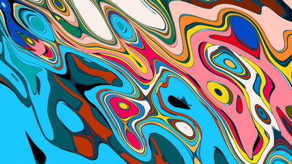 Colorful fluid abstract psychedelic background pattern for summer