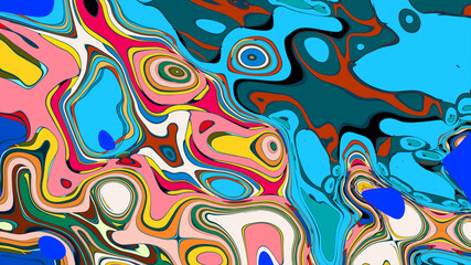 Colorful fluid abstract psychedelic background pattern for summer