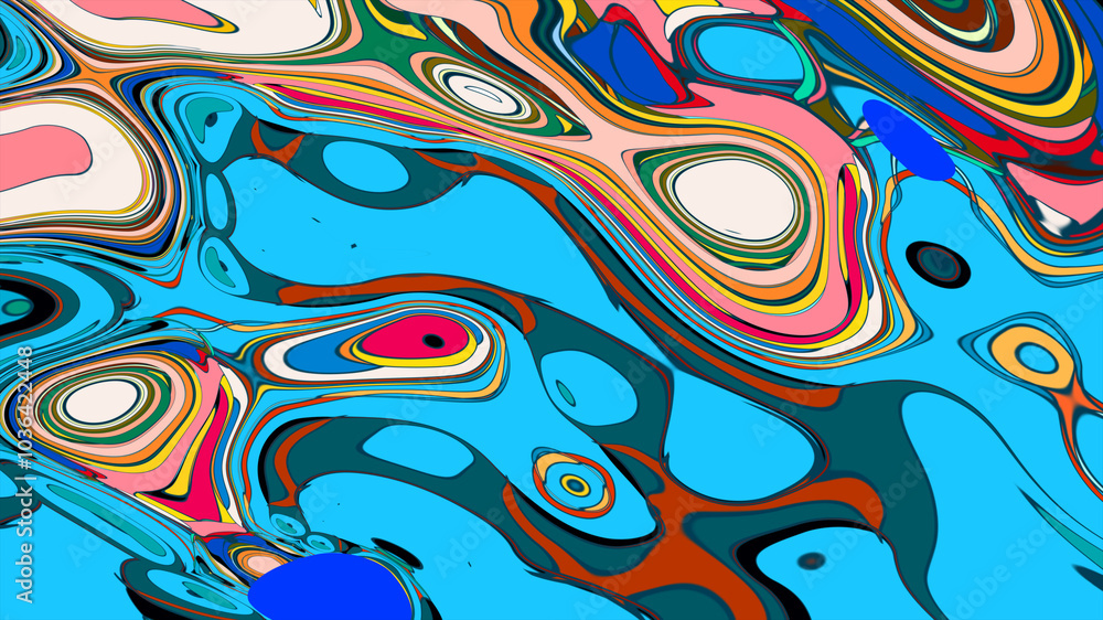 Poster colorful fluid abstract psychedelic background pattern for summer