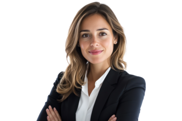 Business woman posing in casual wear isolated on transparent and white background.PNG image