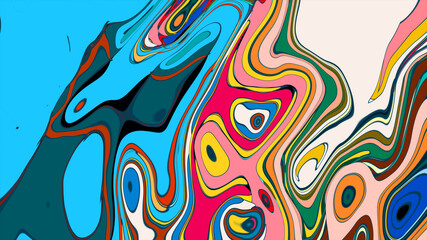 Colorful fluid abstract psychedelic background pattern for summer