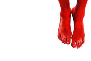 Female feet art in abstract style  isolated on transparent and white background.PNG image	