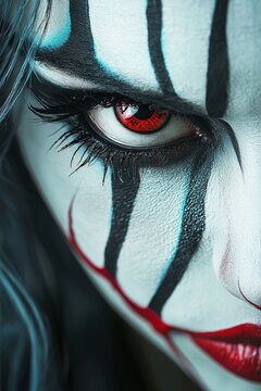 close-up of a beautiful cholo clowns face