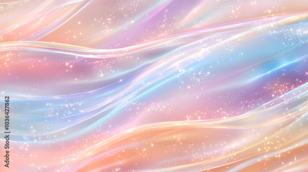Poster abstract background with soft pastel colors and flowing lines.