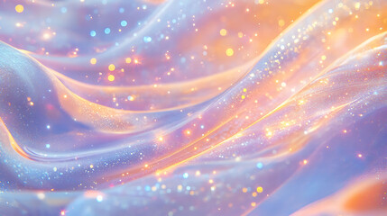 Obraz premium Abstract background with soft, flowing waves of light and color with bokeh lights.
