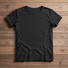 Black round neck tshirt mockup
