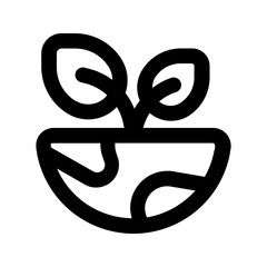 green earth line icon