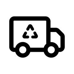 recycling truck line icon