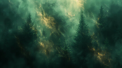 Obraz premium rain in the forest