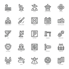 Airport icon pack for your website, mobile, presentation, and logo design. Airport icon outline design. Vector graphics illustration and editable stroke.