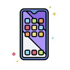 mobile phone with icons