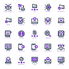 Tech Service icon pack for your website, mobile, presentation, and logo design. Tech Service icon dual tone design. Vector graphics illustration and editable stroke.
