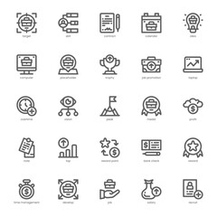 Job Promotion icon pack for your website, mobile, presentation, and logo design. Job Promotion icon outline design. Vector graphics illustration and editable stroke.
