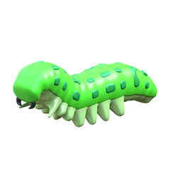 3D Caterpillar Icon, perfect for nature-themed designs, educational illustrations, or projects related to insects and wildlife