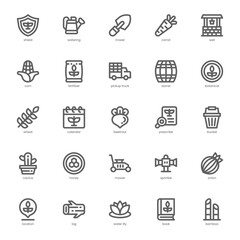 Farming and Botanical icon pack for your website, mobile, presentation, and logo design. Farming and Botanical icon outline design. Vector graphics illustration and editable stroke.