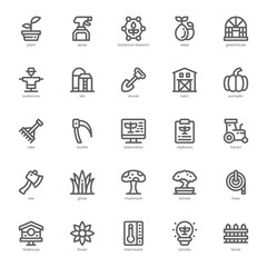 Farming and Botanical icon pack for your website, mobile, presentation, and logo design. Farming and Botanical icon outline design. Vector graphics illustration and editable stroke.
