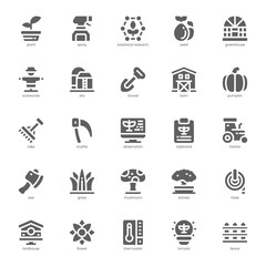 Farming and Botanical icon pack for your website, mobile, presentation, and logo design. Farming and Botanical icon glyph design. Vector graphics illustration and editable stroke.