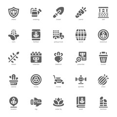 Farming and Botanical icon pack for your website, mobile, presentation, and logo design. Farming and Botanical icon glyph design. Vector graphics illustration and editable stroke.