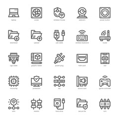 Computer Component icon pack for your website, mobile, presentation, and logo design. Computer Component icon outline design. Vector graphics illustration and editable stroke.