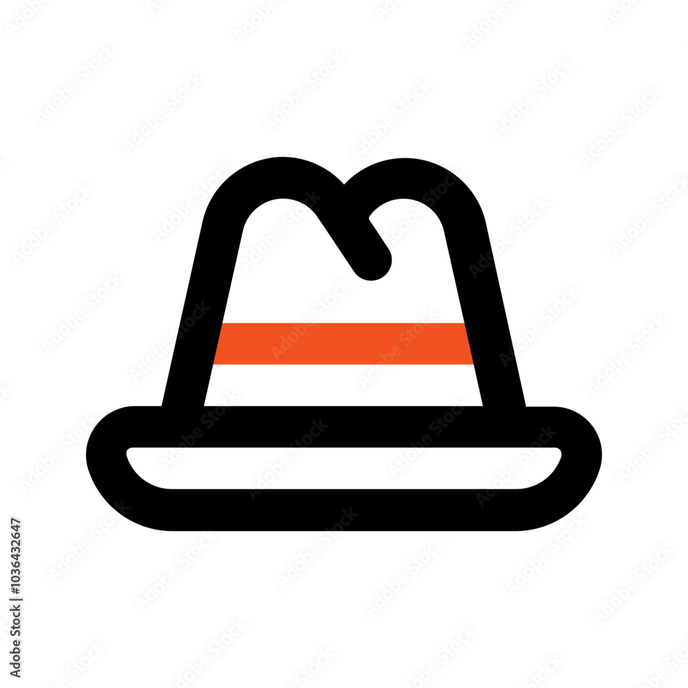 Sticker hat outline color icon