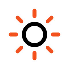 sun outline color icon