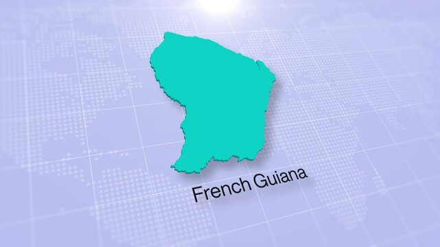French Guiana map presentation displayed on a modern clean white background