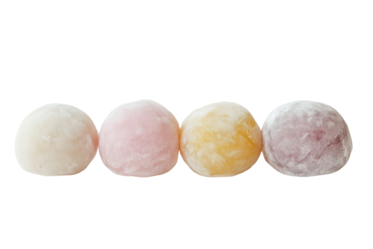 Mochi ice cream  isolated on transparent background,PNG image.	