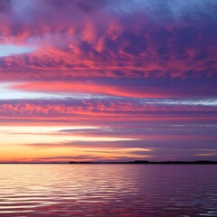 Fototapeta premium sunset over the ocean, sunset over the sea, red clouds over the sea
