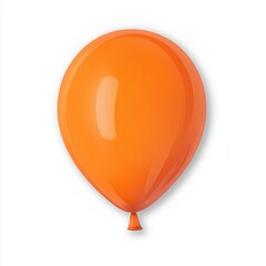 Bright orange balloon isolated on a white background, perfect for celebrations.