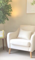 Cozy Indoor Space with Comfortable Chair and Soft Lighting