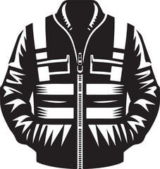 safety jacket icon silhouette design vector art illustration
