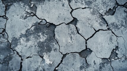 Closeup of dry, cracked earth. Texture of drought and environmental impact.