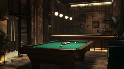 Red Ball on a Pool Table