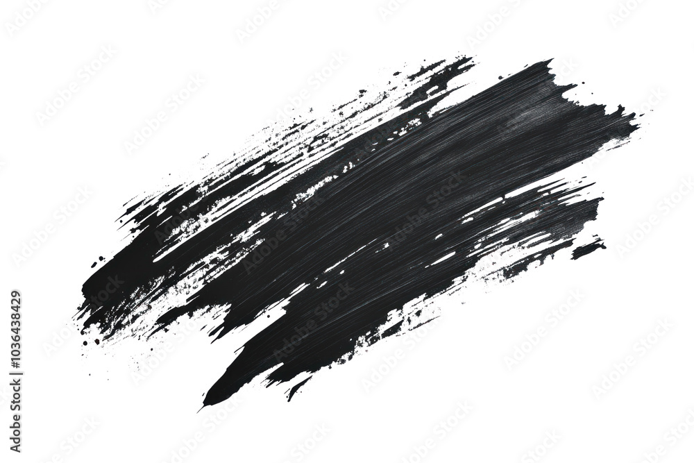Aufkleber textured ink brush strokes for prints with visible depth on isolated on transparent and white backgr