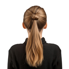 Naklejka premium back view of a woman isolated on transparent background cutout