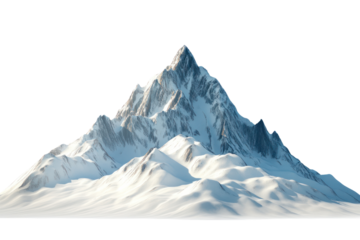 Remote mountain peak  isolated on transparent background,PNG image.	
